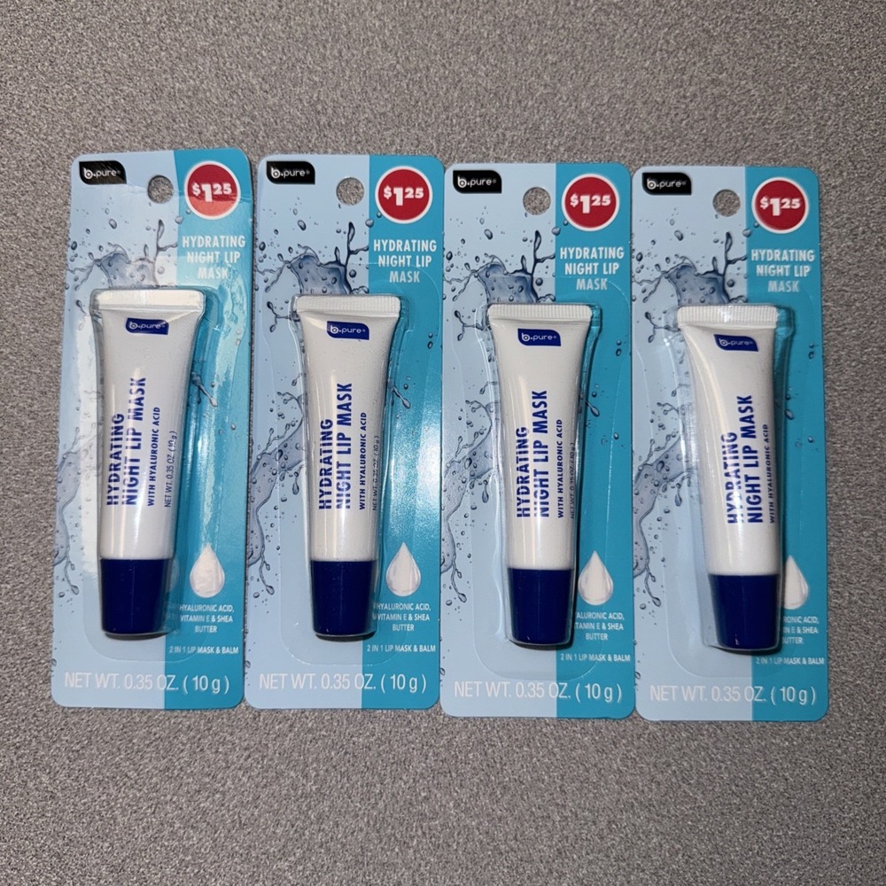 4pc B Pure Hydrating Night Lip Mask .35 Oz Each